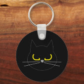 EN??? Grappige Grumpy Black Cat sleutelhanger (Voorkant)