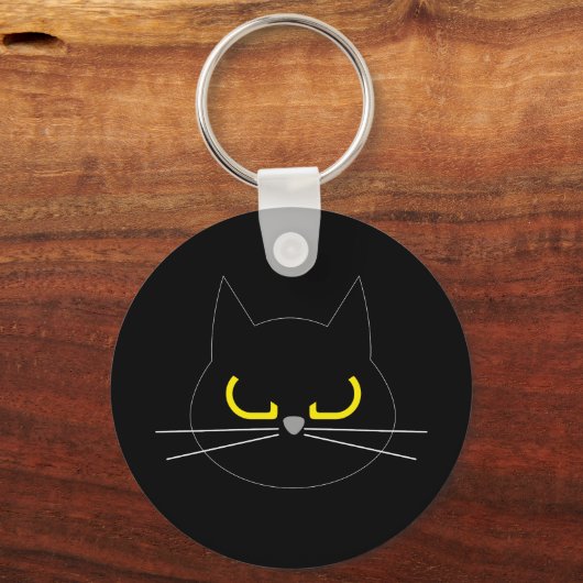 EN??? Grappige Grumpy Black Cat sleutelhanger (Voorkant)