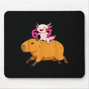 En grappige zes zeven Kawaii Axolotl Capybara Muismat