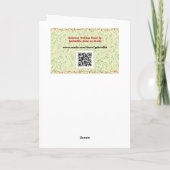 en Groen Ornament Kerst Retro Kaart (Achterkant)