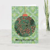 en Groen Ornament Kerst Retro Kaart (Voorkant)