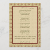 en groene Floral Memorial Kaart met foto (Achterkant)