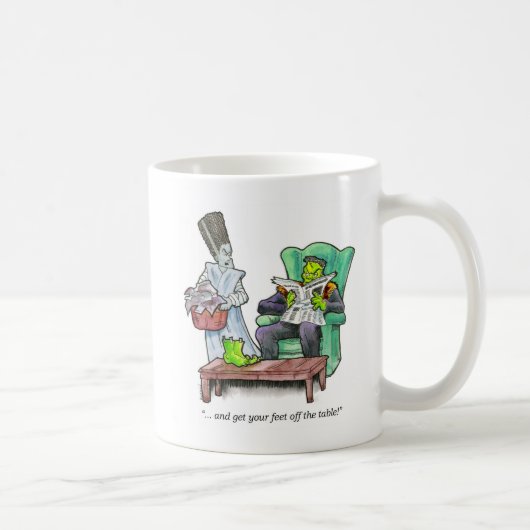 "...en haal je voeten van tafel!" mok koffie! (Rechts)