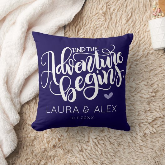 En het avontuur begint - Datum gepersonaliseerde k Kussen (Deken)