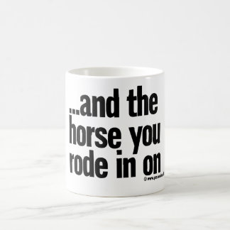 ...en het paard waar je op reed koffiemok