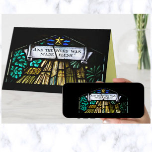 En het woord was gemaakt van vlees kerst kaart