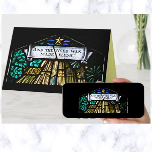 En het woord was gemaakt van vlees kerst kaart