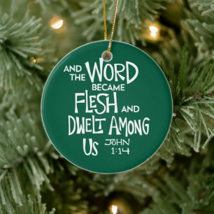 En het Woord werd Vlees 2 Keramisch Ornament
