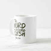 En het Woord werd Vlees 2 Koffiemok (Voorkant links)
