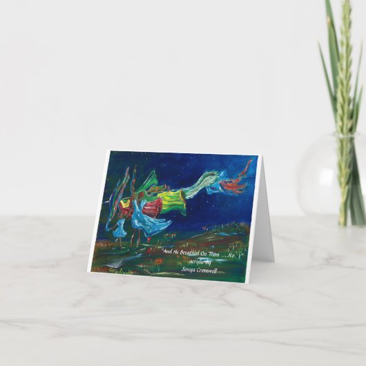 "En hij ademde op hen" nr. 3 gevouwen groet Kaart (Voorkant)