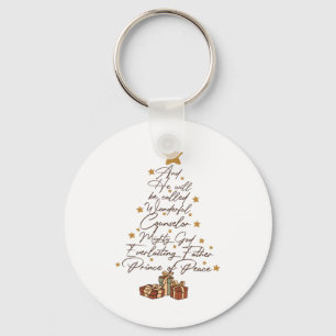 En hij zal Jezus Kerstboom Christi genoemd worden Sleutelhanger