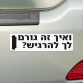 En hoe voel je je dan Hebreeuws? Bumpersticker (Op auto)