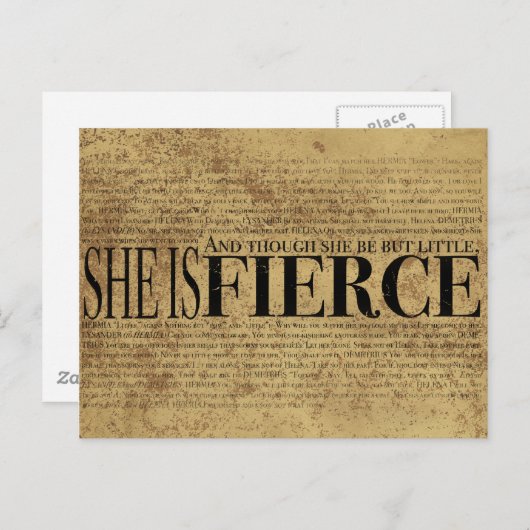 En hoewel ze maar klein is, is ze hevig. briefkaart (Voorkant / Achterkant)