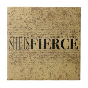 En hoewel ze maar klein is, is ze hevig. tegeltje