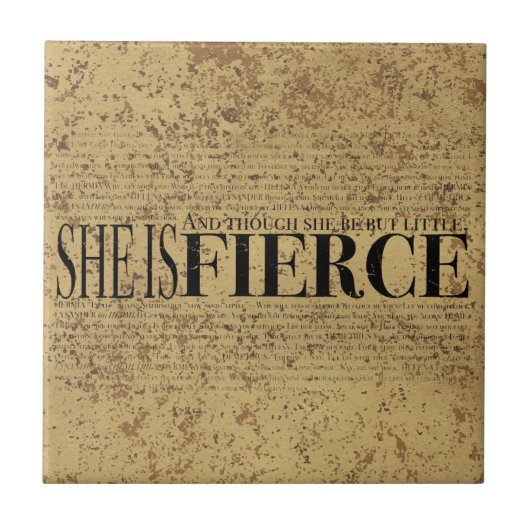 En hoewel ze maar klein is, is ze hevig. tegeltje (Voorkant)