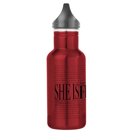 En hoewel ze maar klein is, is ze hevig. waterfles (Links)