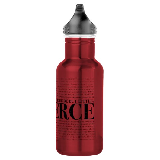 En hoewel ze maar klein is, is ze hevig. waterfles  (Rechts)