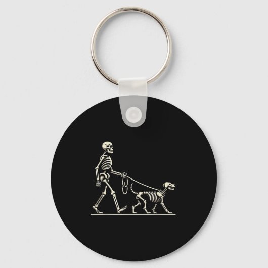En hond lui Halloween kostuum grappig schedel huis Sleutelhanger (Voorkant)