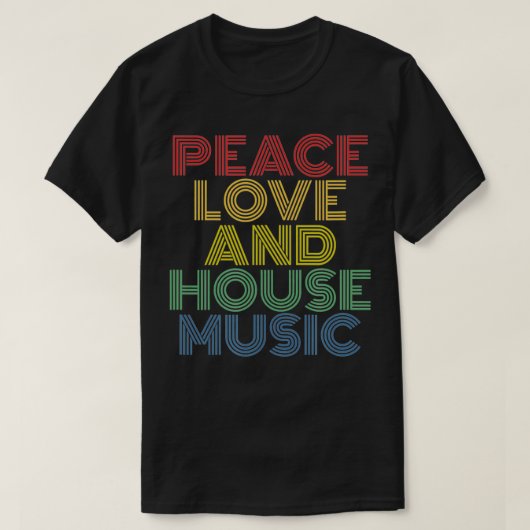 En House Music EDM Techno DJ retro 70s  T-shirt (Design voorkant)