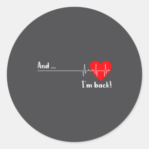 En ik ben terug Ekg Hartslag Voor Cardioloog Hart Ronde Sticker