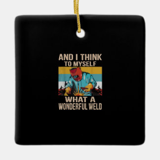 En ik denk voor mezelf wat een geweldige Vintage w Keramisch Ornament
