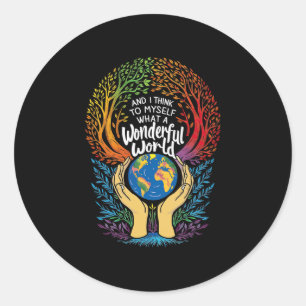 En ik denk voor mezelf wat een prachtige wereld Aa Ronde Sticker