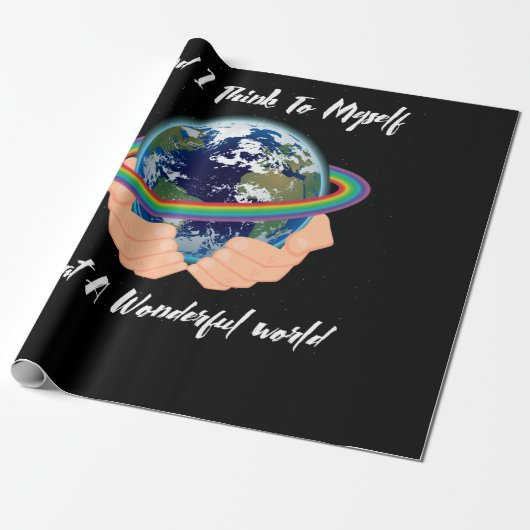 En ik denk voor mezelf wat een prachtige wereld cadeaupapier (Uitgerold)