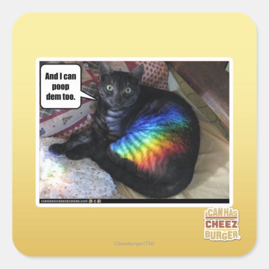 En ik kan ook dem poepen. vierkante sticker (Voorkant)