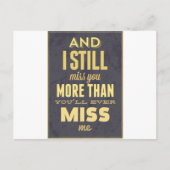 En ik mis je nog steeds meer dan jij mij mist briefkaart (Voorkant)