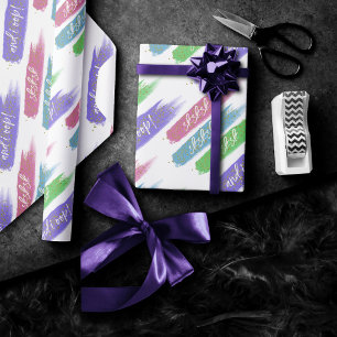 En ik Oop   sksksk brushstrokes girly pastel Cadeaupapier