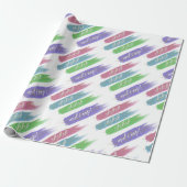 En ik Oop | sksksk brushstrokes girly pastel Cadeaupapier (Uitgerold)