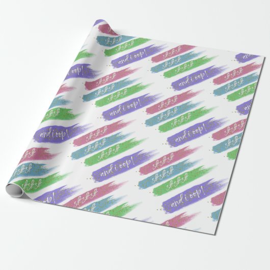 En ik Oop | sksksk brushstrokes girly pastel Cadeaupapier (Uitgerold)