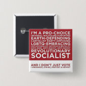 En ik stem niet alleen vierkante button 5,1 cm (Voorkant /achterkant)