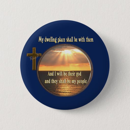 En ik zal hun God zijn Ronde Button 5,7 Cm (Voorkant)