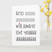 En ik zal van u altijd leuke citaatkaart houden kaart (Gele Bloem)