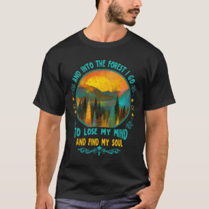 En in het bos ga ik wandelen kamperen zomer kam t-shirt