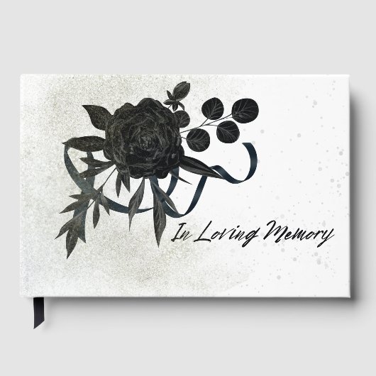 EN | In Loving Memory - Black Rose Gastenboek (Voorkant)