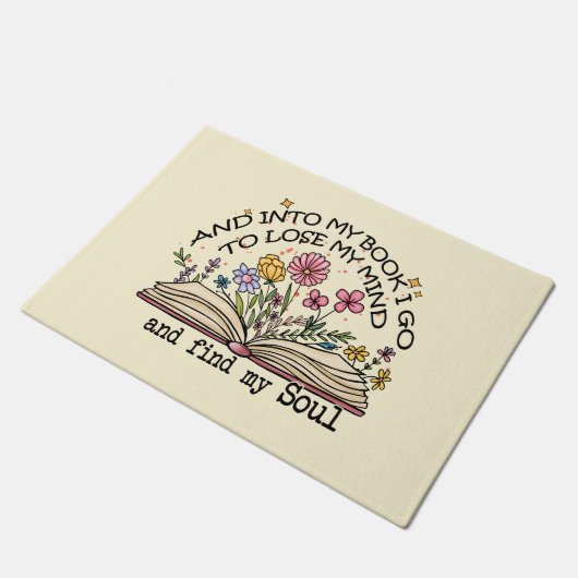 En in mijn boek ga ik – Bloemenboekenliefhebber Deurmat (Schuin)