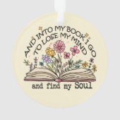 En in mijn boek ga ik – Bloemenboekenliefhebber Ornament (achterkant)