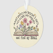 En in mijn boek ga ik – Bloemenboekenliefhebber Ornament (voorkant)