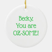 En je kleine hond naarO.  Dorothy Keramisch Ornament (Achterkant)