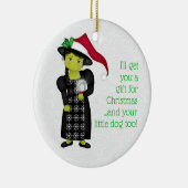 En je kleine hond naarO. Woongekte Witch WWOO Keramisch Ornament (Rechts)