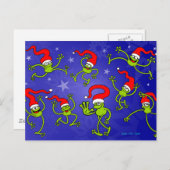 , En Kikkers die van Kerstmis dansen de vieren Feestdagenkaart (Voorkant / Achterkant)