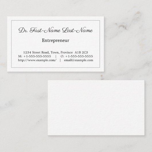  en Klassiek professioneel Visitekaartje (Voorkant / Achterkant)