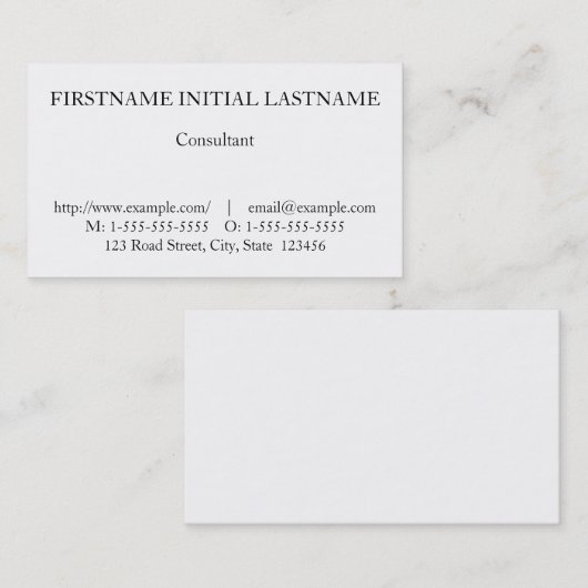 en Klassiek professioneel Visitekaartje (Voorkant / Achterkant)