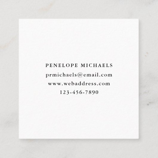  en kleurrijk Floral Square Visitekaartje (Achterkant)