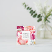  en kleurrijk Floral Square Visitekaartje (Staand voorkant)