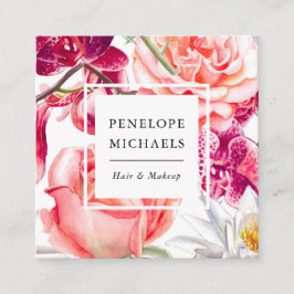  en kleurrijk Floral Square Visitekaartje