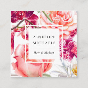 en kleurrijk Floral Square Visitekaartje