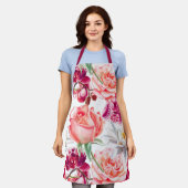  en kleurrijke bloemenprint schort (Gedragen)